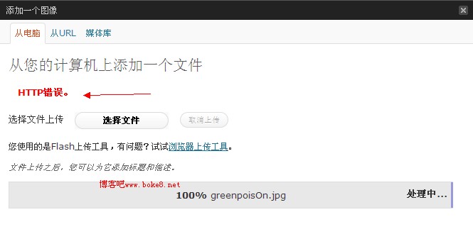 WordPress编辑文章上传图片时提示HTTP错误