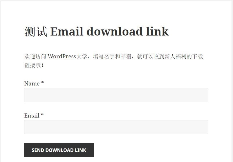 WordPress 填写表单后邮件发送下载链接 Email download link